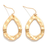Wrapped Wire Hammered Teardrop Earrings - Lace and Grace Boutique