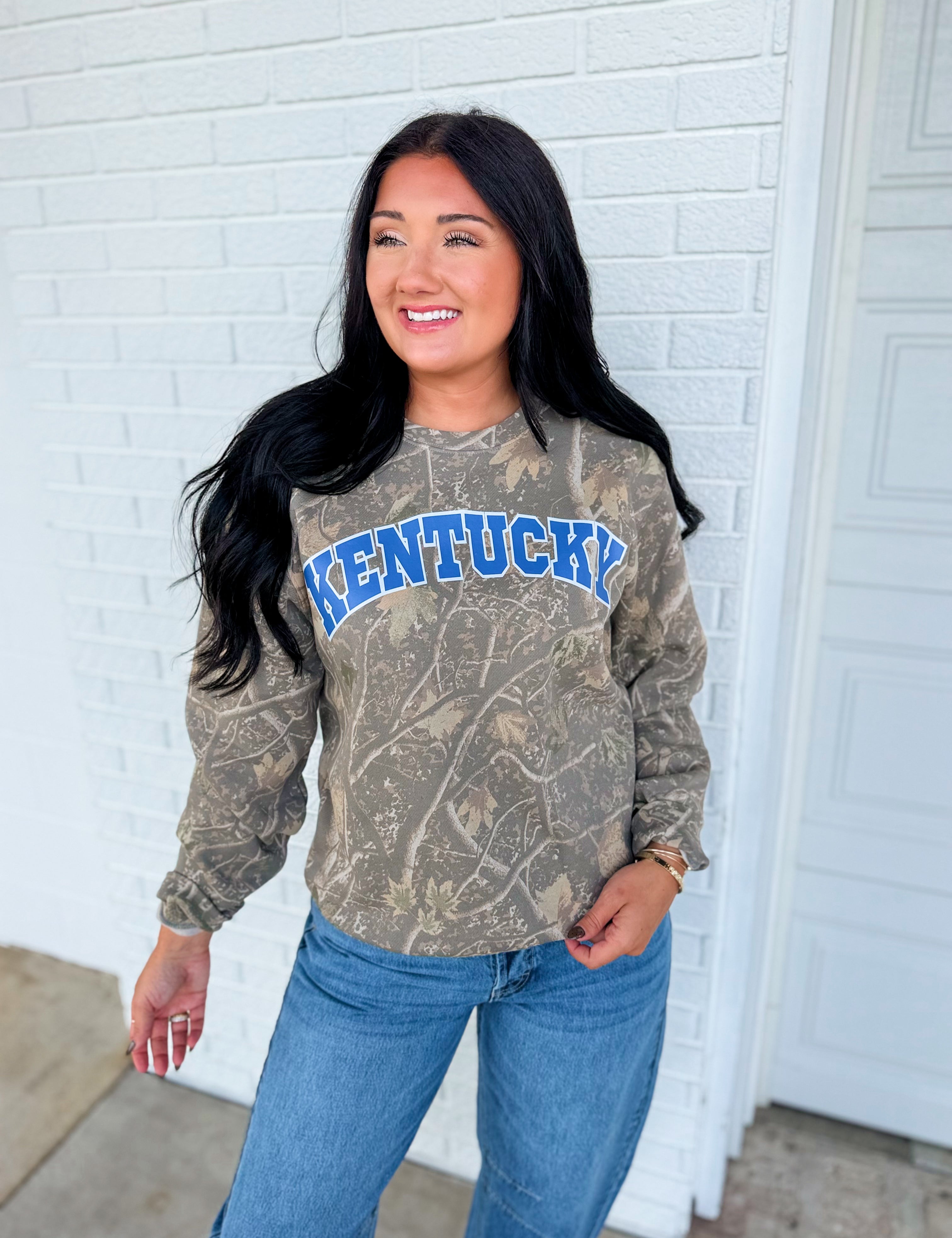 Kentucky Camo Crewneck Sweatshirt - Lace and Grace Boutique