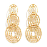 Cut-Out Circles Post Drop Earrings