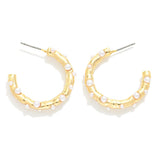 Pearl Studded Gold Hoop Earrings