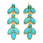 Linked Turquoise Stone Drop Earrings - Lace and Grace Boutique