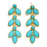 Linked Turquoise Stone Drop Earrings - Lace and Grace Boutique