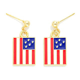 American Flag Drop Earrings
