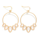 Teardrop Detail Hoop Drop Earrings - White - Lace and Grace Boutique