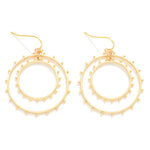 Studded Layered Hoop Earrings - Gold - Lace and Grace Boutique