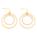 Studded Layered Hoop Earrings - Gold - Lace and Grace Boutique