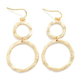 Linked Brushed Circle Drop Earrings