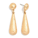 Hammered Dome Teardrop Post Earrings