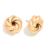 Knotted Metal Chunky Stud Earrings