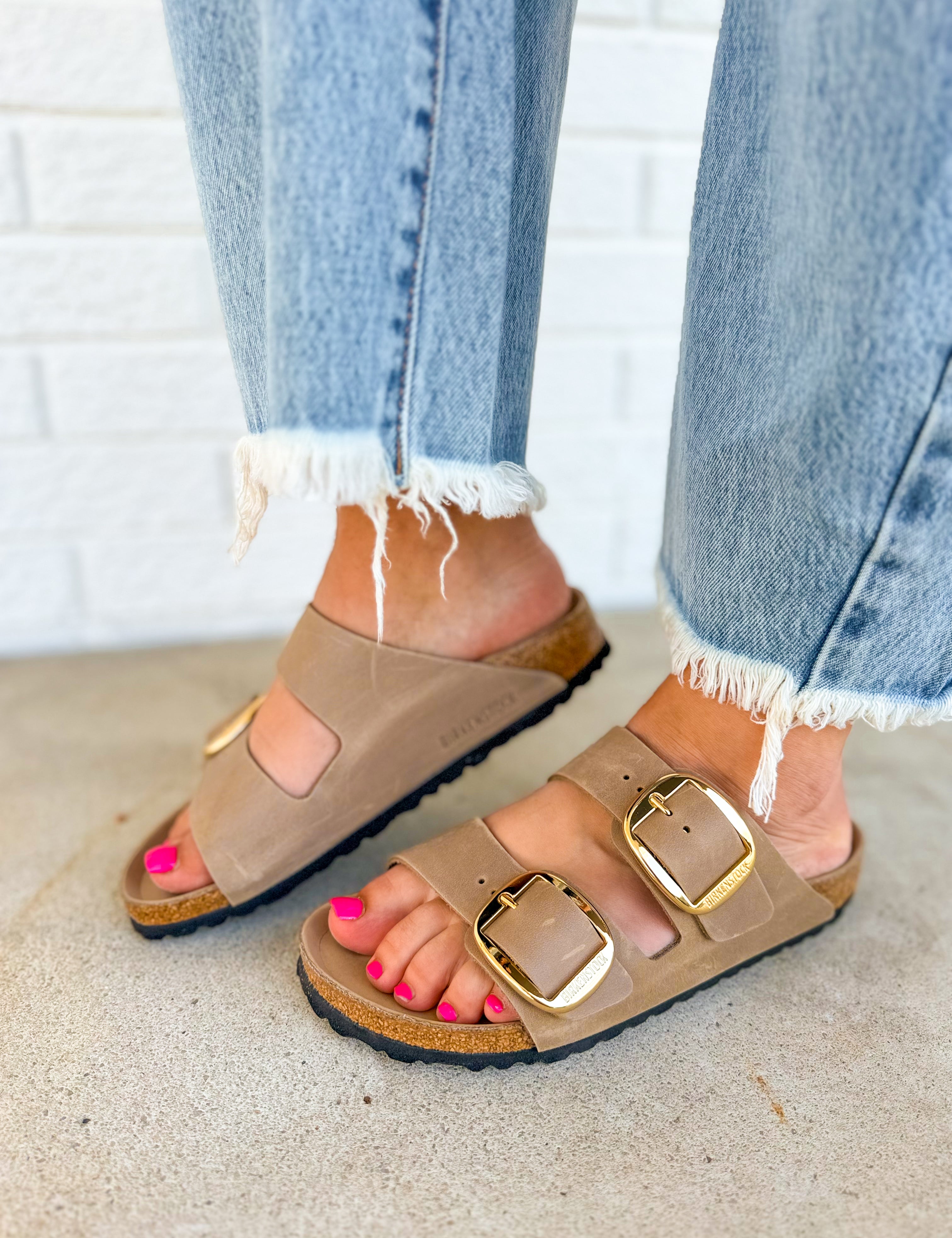 Birkenstock Arizona Big Buckle Oiled Leather Sandal - Tabacco Brown - Lace and Grace Boutique