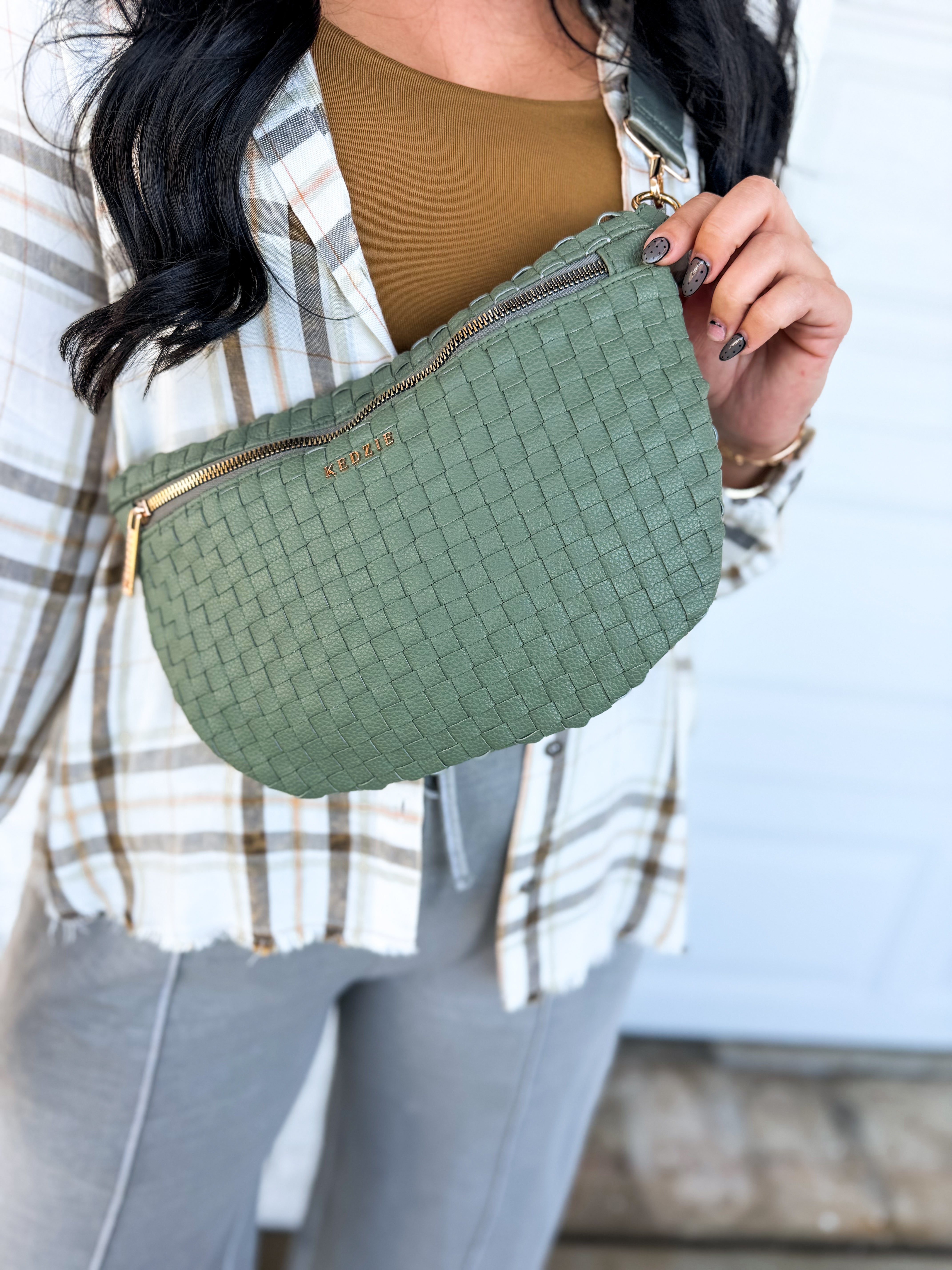 Kedzie Terrace Woven Crossbody - Green - Lace and Grace Boutique