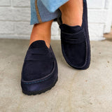 Birkenstock Naples Wrapped Suede Leather Clog - Midnight Navy