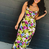 Morning Dew Cowl Neck Slit Maxi Dress - Violet Orchid - Lace and Grace Boutique
