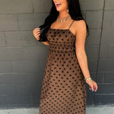 Everyday Muse Polka Dot Maxi Dress - Brown/Black