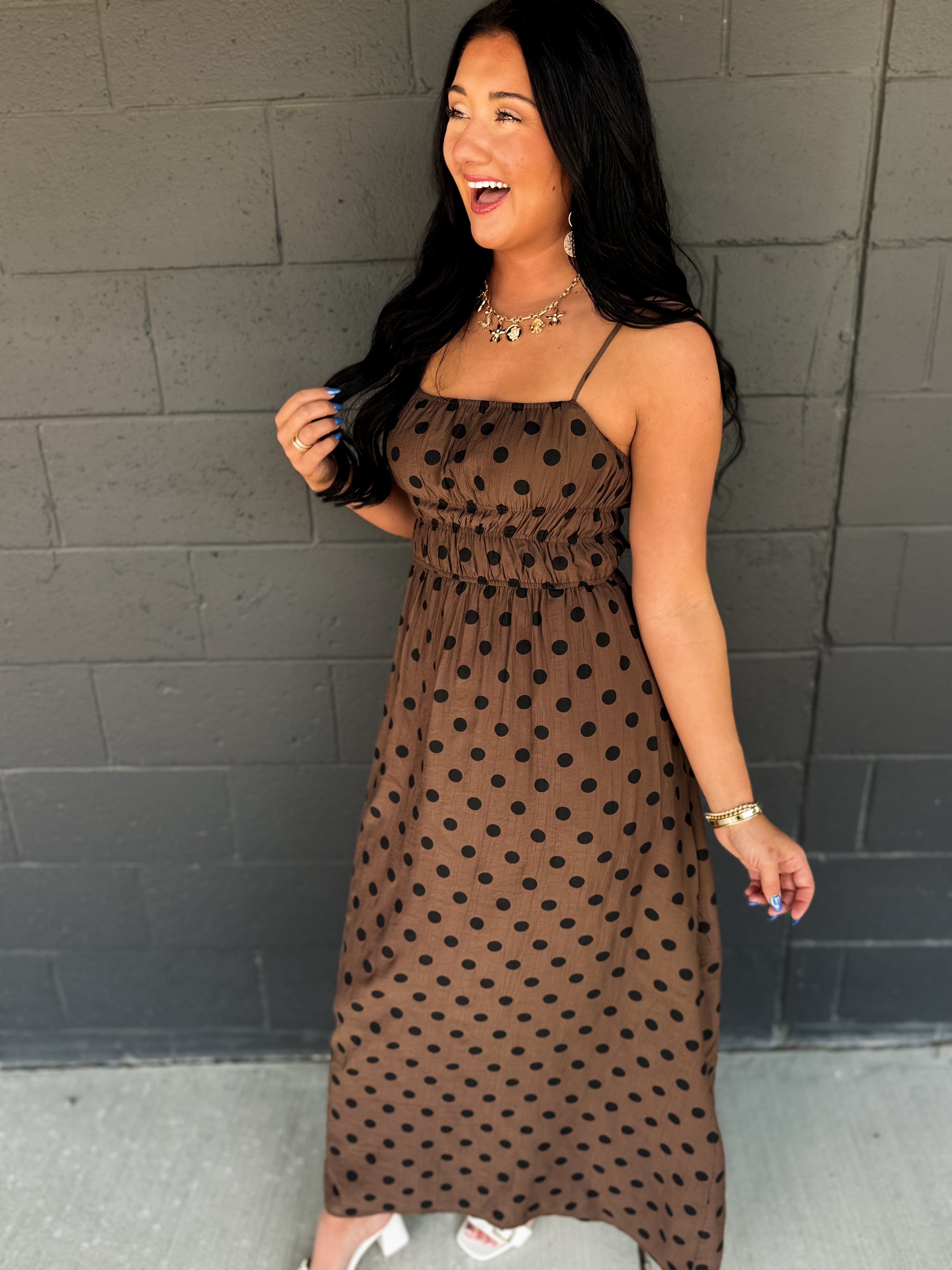 Everyday Muse Polka Dot Maxi Dress