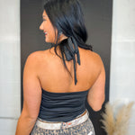 Halter Knit Top - Black - Lace and Grace Boutique