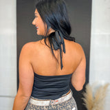 Halter Knit Top - Black - Lace and Grace Boutique