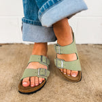 Birkenstock Arizona Nubuck Leather Sandal - Pure Sage - Lace and Grace Boutique