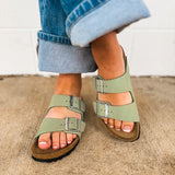 Birkenstock Arizona Nubuck Leather Sandal - Pure Sage - Lace and Grace Boutique