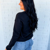 Small Town Girl Fleece Sweatshirt - Black
