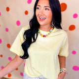 Oversized Crew Neck T-Shirt - Pale Yellow