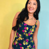 Floral Slit Midi Dress - Parisian Bloom - Lace and Grace Boutique