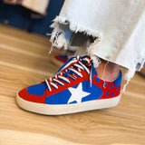 The Candace Sneaker - Blue/Red - Lace and Grace Boutique