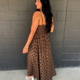 Everyday Muse Polka Dot Maxi Dress - Brown/Black