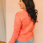 Raw Edge Neckline Button-Up Cardigan - Sunkist - Lace and Grace Boutique