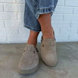 Birkenstock Boston Pap Chunky Suede Leather Clog - Taupe
