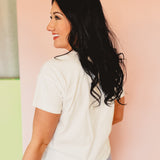 Sorry, I'm On Vacation Knit Graphic Tee - Off White