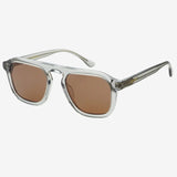 FREYRS Addison Acetate Unisex Aviator Sunglasses - Crystal Gray/Brown