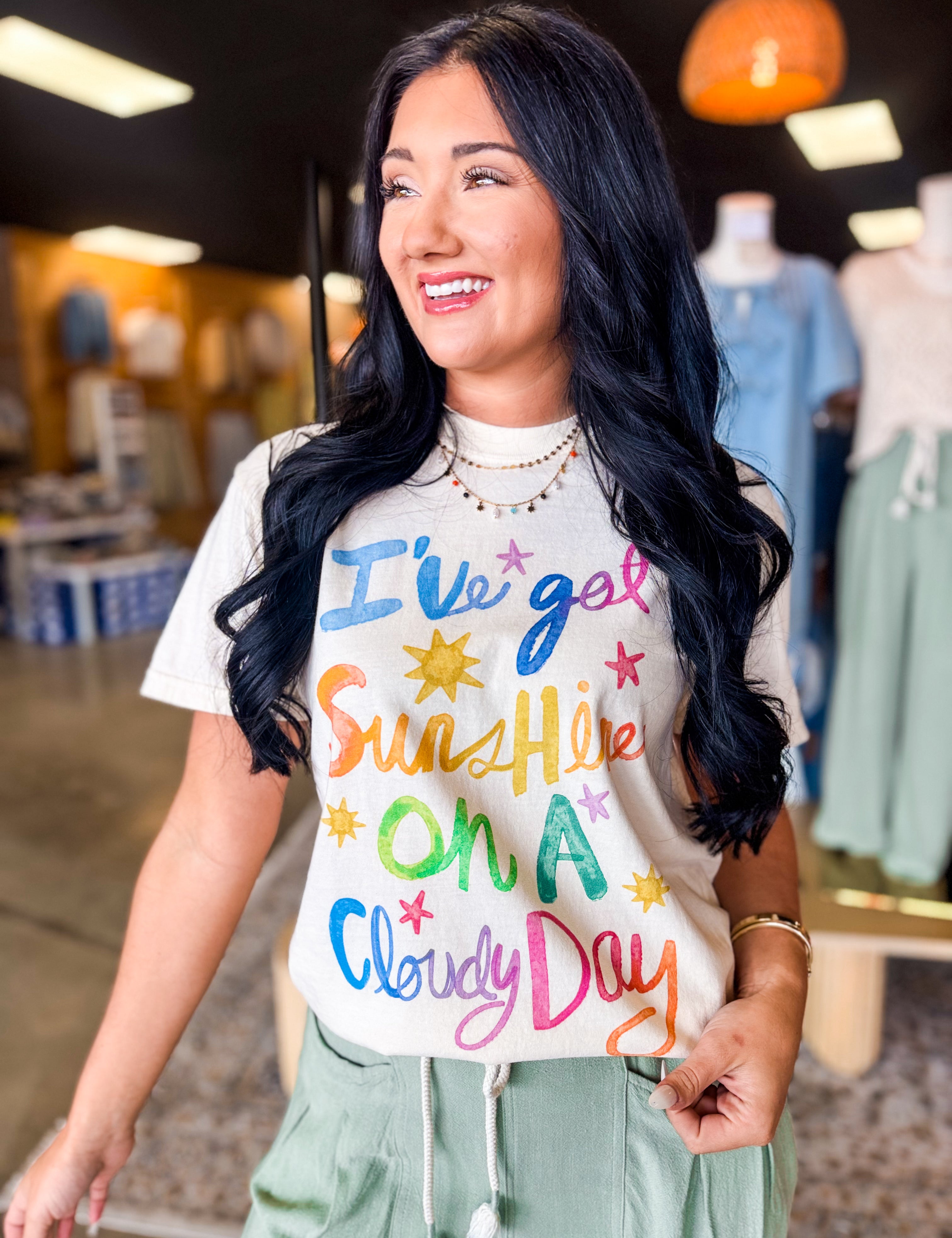 I've Got Sunshine Graphic Tee - Ivory - Lace and Grace Boutique