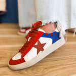 The Candace Sneaker - Red/Blue - Lace and Grace Boutique