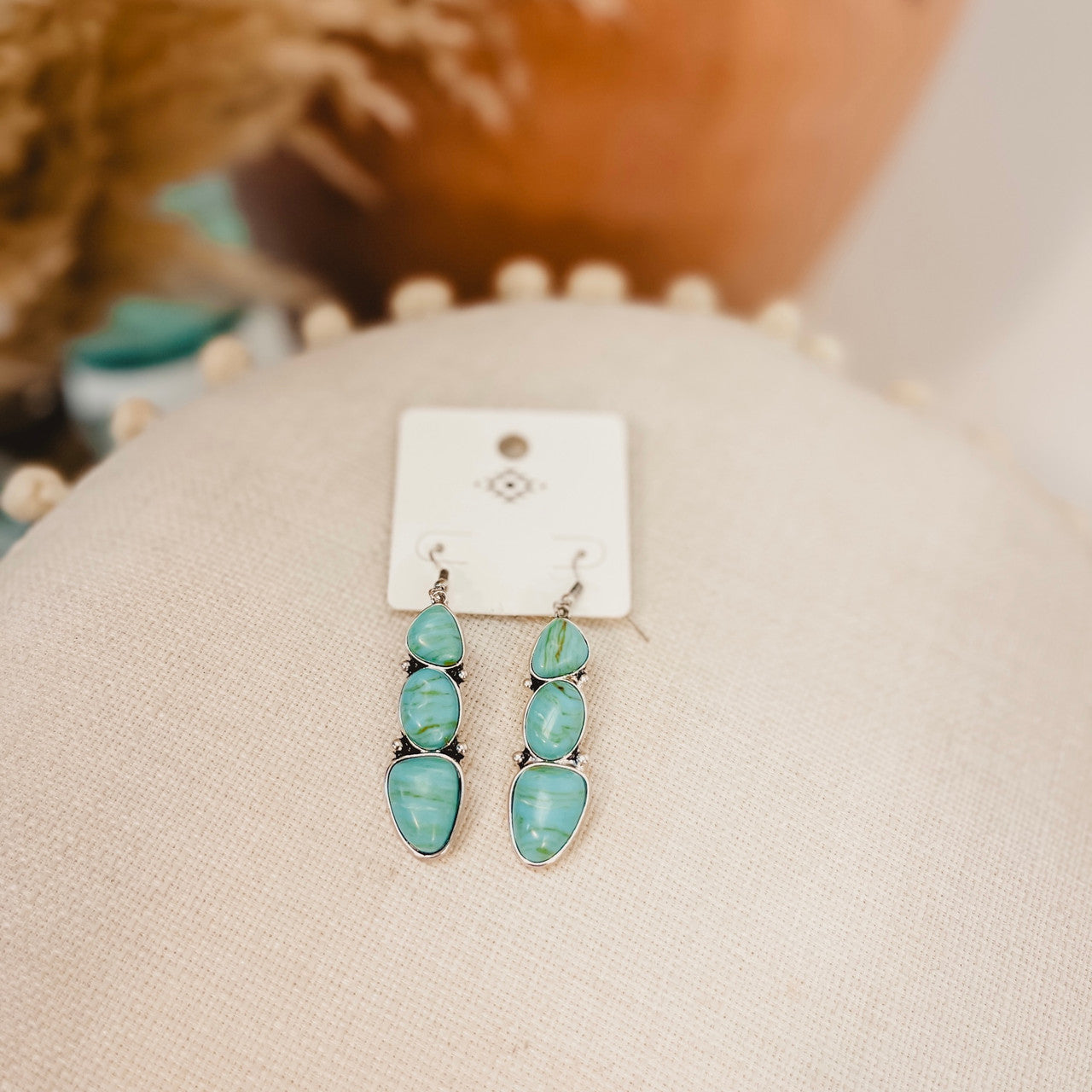 Turquoise Stone Earrings - Lace and Grace Boutique