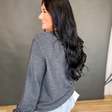 Bengals Distressed Corded Crewneck - Charcoal