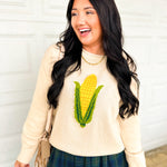 Corn Knit Pullover Sweater - Shell - Lace and Grace Boutique