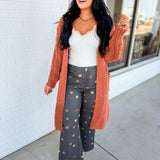 Pastel Polka Dot Cropped Wide Leg Jean - Charcoal Multi