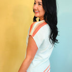 Striped Color Block Dolman Sleeve Sweater - Misty Mint Combo - Lace and Grace Boutique