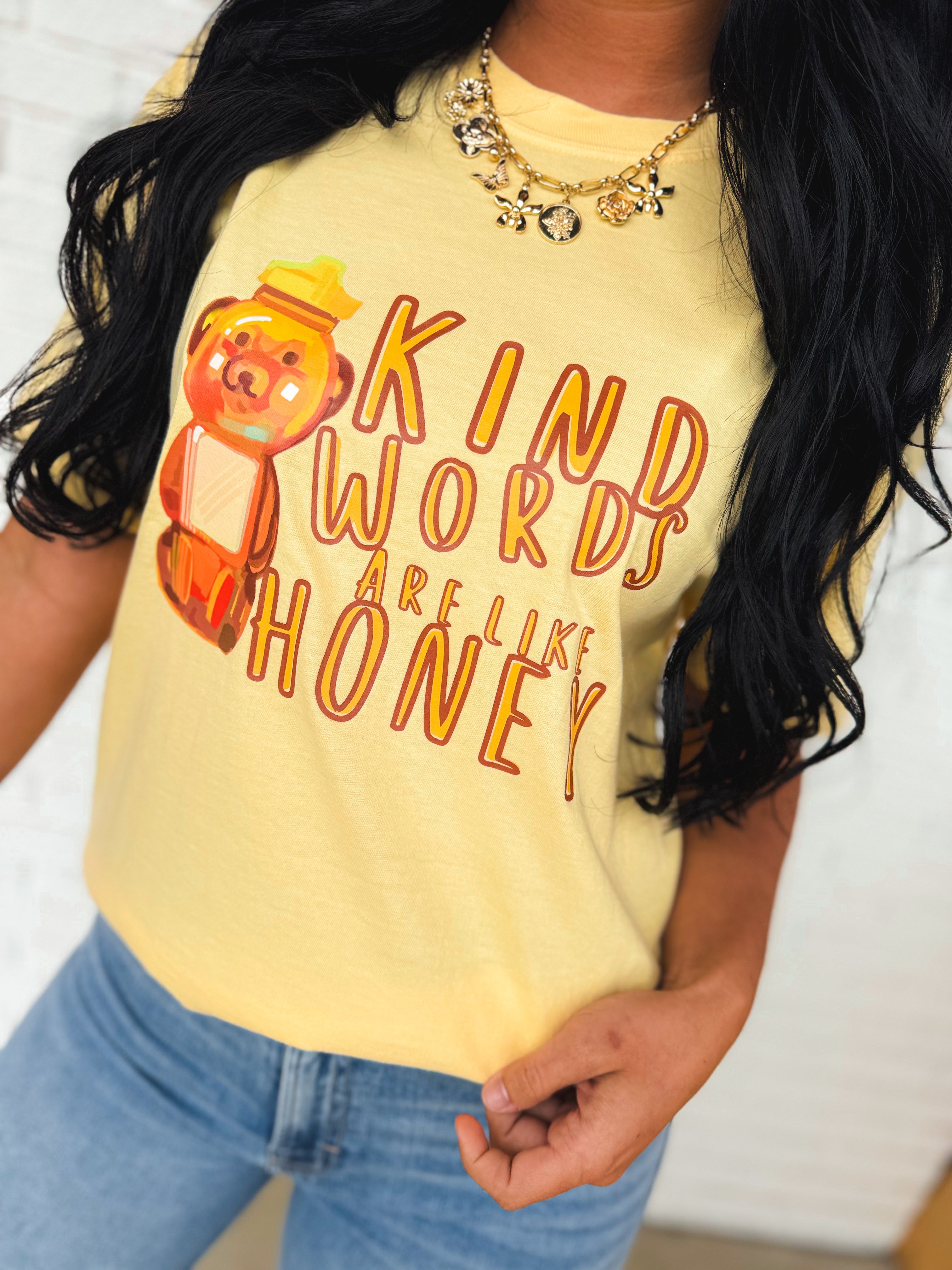 Kind Words Are Like Honey Graphic Tee - Lace and Grace Boutique