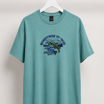 Embroidered Bass Fish Graphic Tee - Teal - Lace and Grace Boutique