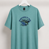 Embroidered Bass Fish Graphic Tee - Teal - Lace and Grace Boutique