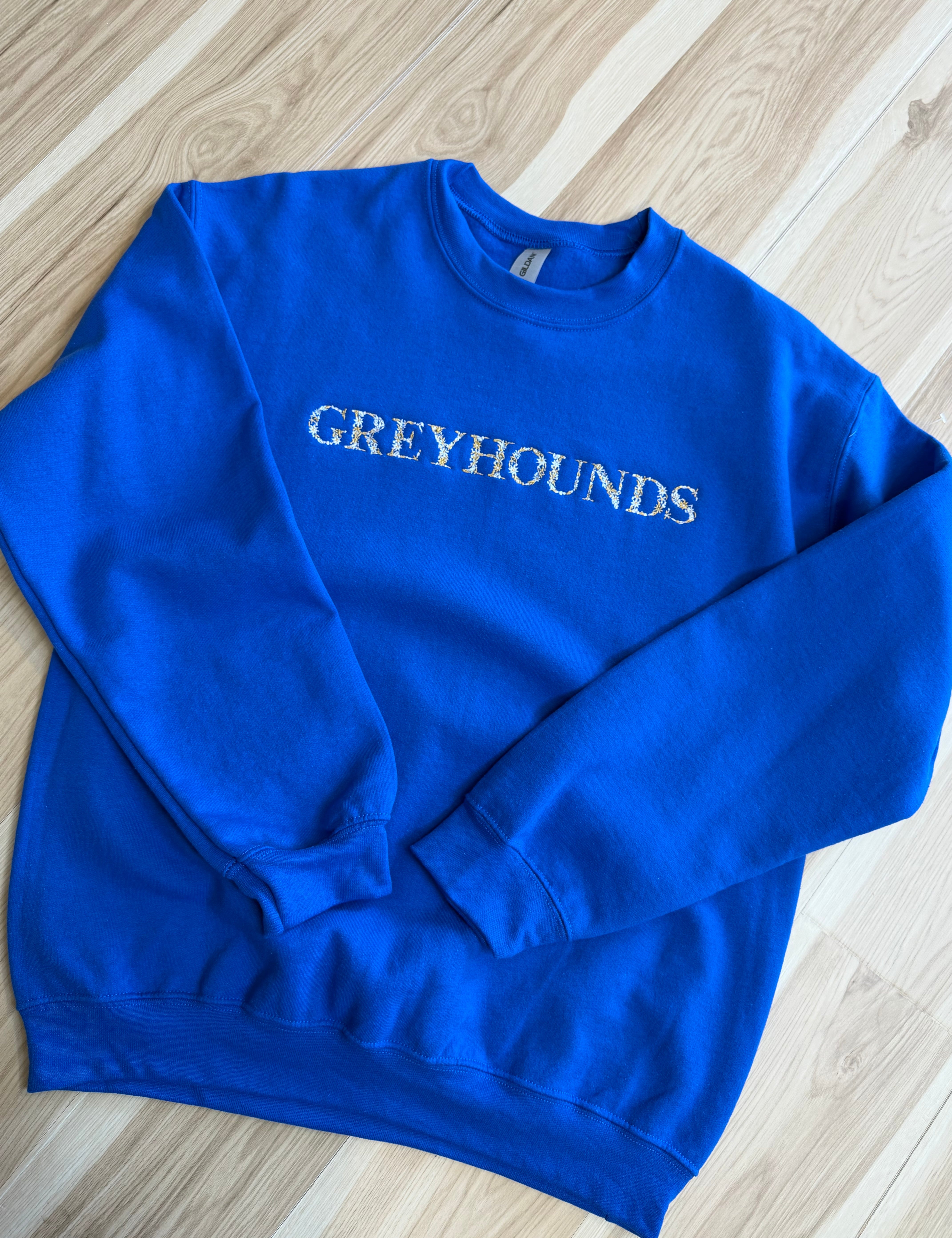 Greyhounds Embroidered Sweatshirt - Royal - Lace and Grace Boutique