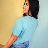 Let Them Floral Letters Graphic Tee - Seafoam - Lace and Grace Boutique