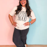 Motherhood Graphic Tee - Ivory/Black - Lace and Grace Boutique