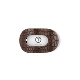 Teleties Flat Round Hair Clip | Small - Brown Crocodile