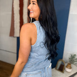 America 76 Graphic Tank Top - Mineral Vintage Blue - Lace and Grace Boutique