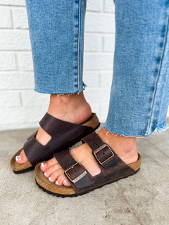 Birkenstock Arizona Soft Footbed Oiled Leather Sandal - Habana - Lace and Grace Boutique