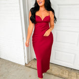 Satin Sweetheart Neck Slip Maxi Dress - Bossa Nova