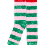 Jolly Striped Cozy Socks - Green/Pink